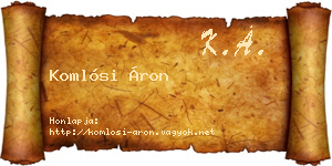 Komlósi Áron névjegykártya