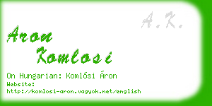 aron komlosi business card